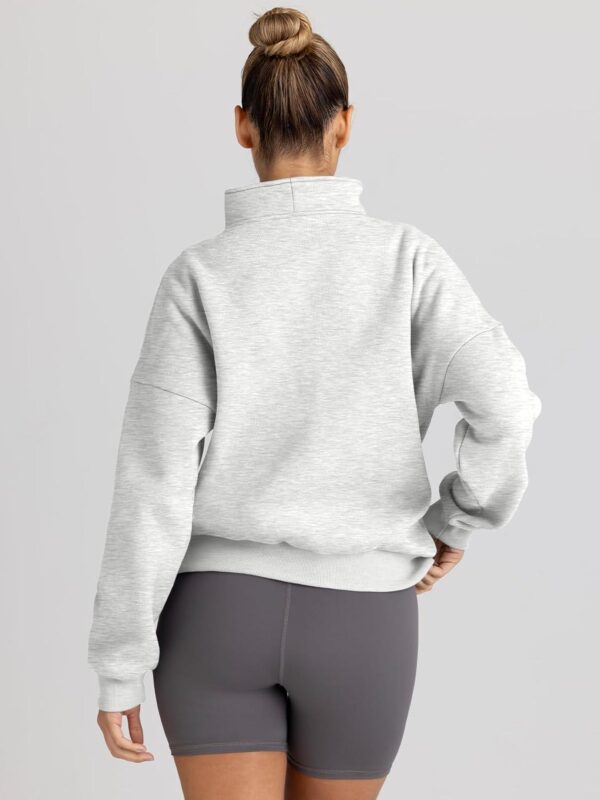 Trendy Queen Sweatshirts Half Zip Pullover Quarter Zip Oversized Hoodies Sweaters Fall Outfits 2024 Y2K Winter Clothes - Image 3