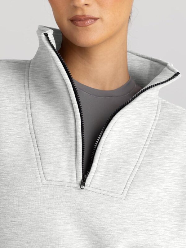 Trendy Queen Sweatshirts Half Zip Pullover Quarter Zip Oversized Hoodies Sweaters Fall Outfits 2024 Y2K Winter Clothes - Image 5