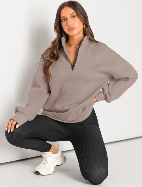 Trendy Queen Womens Oversized Sweatshirts Hoodies Half Zip Pullover Fall Fashion Outfits 2024 Y2k Clothes - Image 5