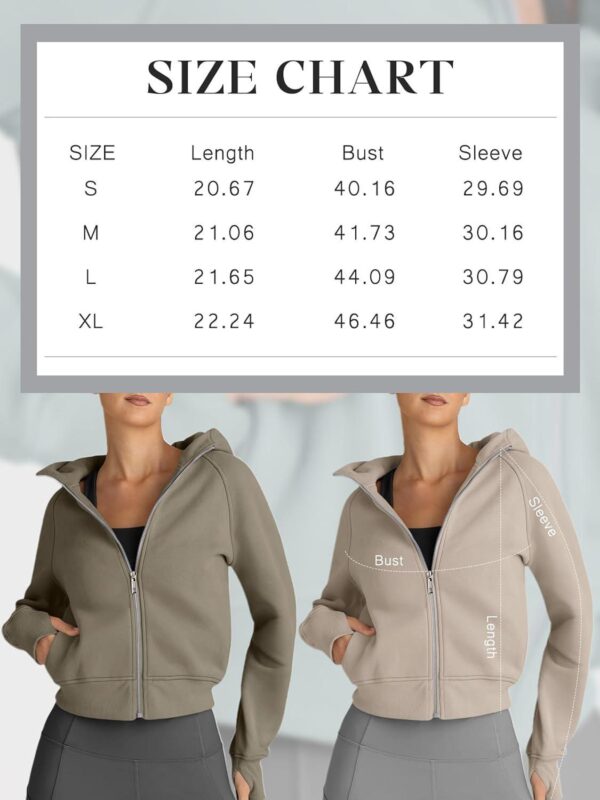 Trendy Queen Womens Zip Up Hoodies Cropped Sweatshirts Fall Outfits Casual Hooded Pullover Sweaters Tops Winter Clothes 2024 - Image 6
