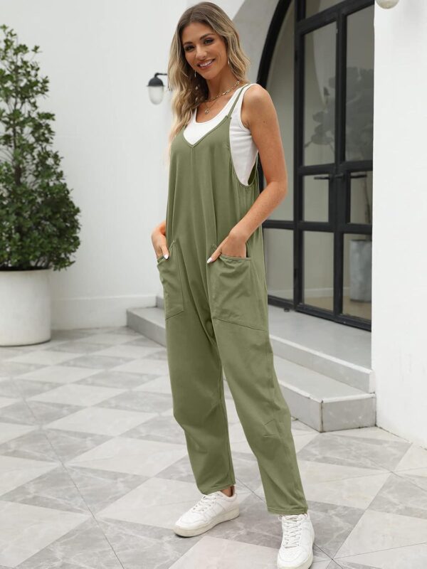 Trendy Queen Womens Jumpsuits Casual Summer Onesie Rompers Sleeveless Loose Baggy Overalls Jumpers with Pockets 2024 Clothes - Image 4