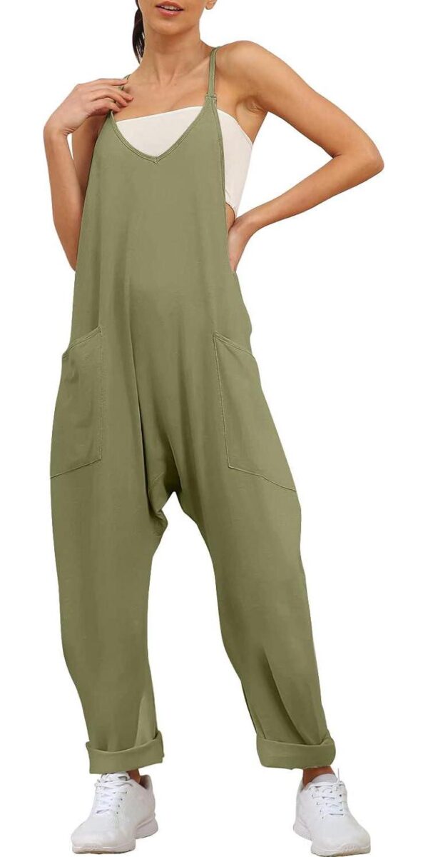 Trendy Queen Womens Jumpsuits Casual Summer Onesie Rompers Sleeveless Loose Baggy Overalls Jumpers with Pockets 2024 Clothes