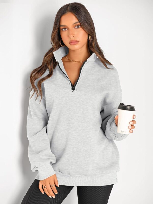 Trendy Queen Womens Oversized Sweatshirts Hoodies Half Zip Pullover Fall Fashion Outfits 2024 Y2k Clothes - Image 2