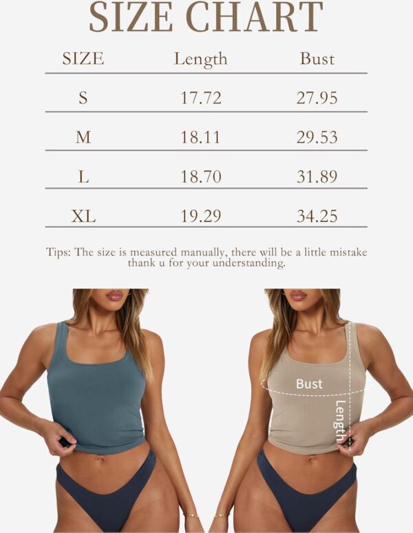 Trendy Queen Womens Square Neck Ribbed Tank Tops Sleeveless Crop Tops Summer Clothes - Image 6