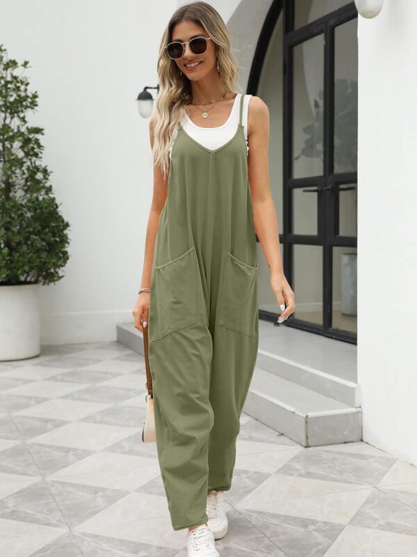 Trendy Queen Womens Jumpsuits Casual Summer Onesie Rompers Sleeveless Loose Baggy Overalls Jumpers with Pockets 2024 Clothes - Image 5