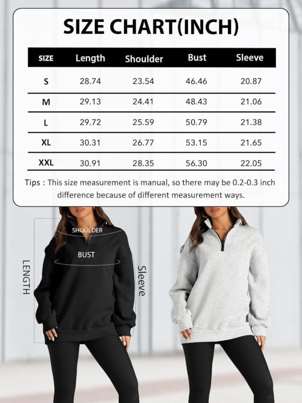 Trendy Queen Womens Oversized Sweatshirts Hoodies Half Zip Pullover Fall Fashion Outfits 2024 Y2k Clothes - Image 6