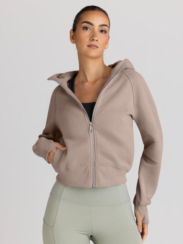 Trendy Queen Womens Zip Up Hoodies Cropped Sweatshirts Fall Outfits Casual Hooded Pullover Sweaters Tops Winter Clothes 2024 - Image 2