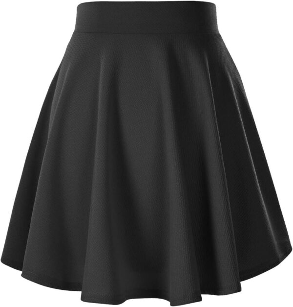 Urban CoCo Women's Basic Versatile Stretchy Flared Casual Mini Skater Skirt - Image 2