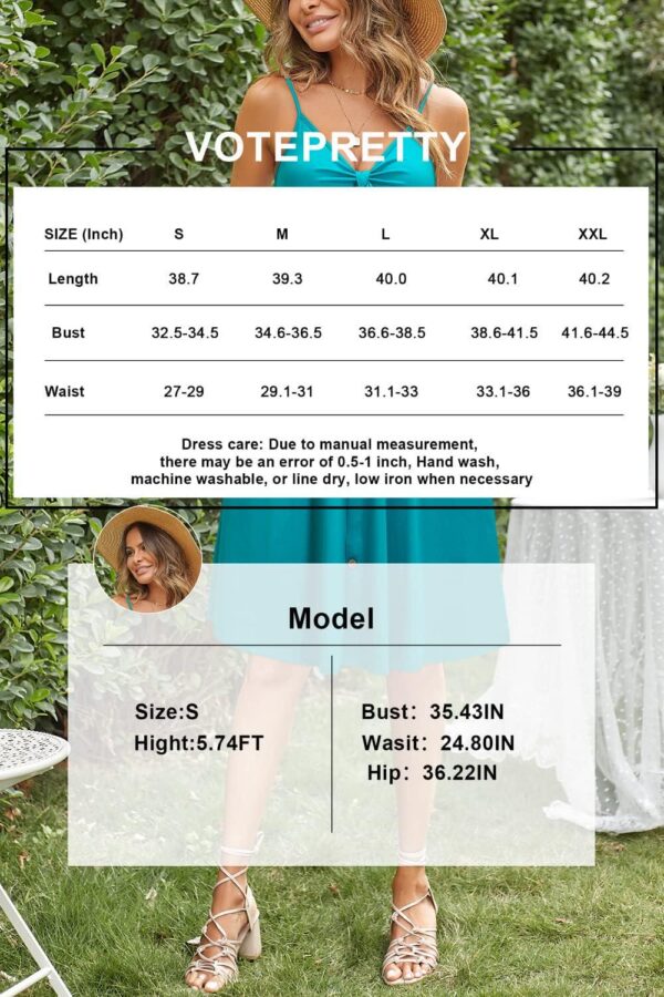 VOTEPRETTY Women's Summer Dresses Spring Sundresses Beach Clothes Outfit Vacation 2024 V Neck Casual Tropical Resort Hawaiian - Image 6