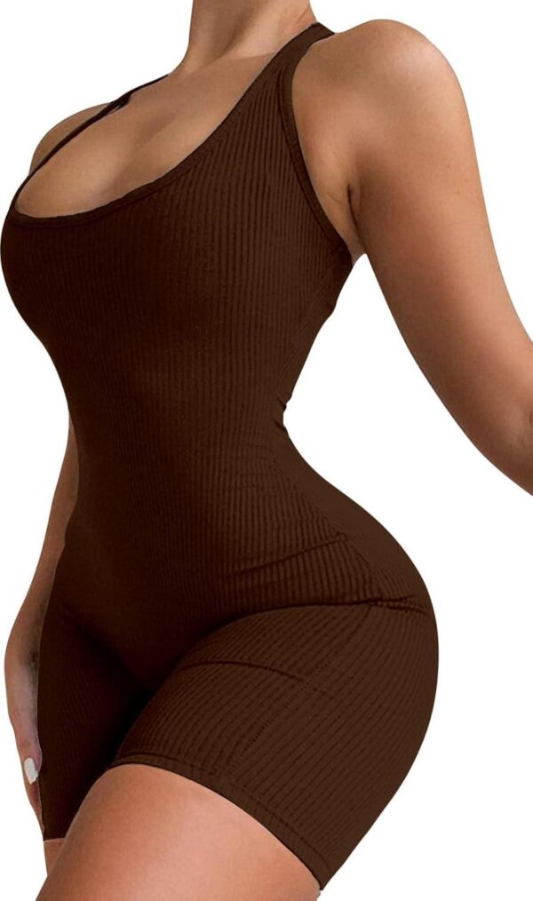 VUTRU Womens Sexy One Piece Tank Top Sleeveless Backless Bodycon Shorts Jumpsuits Bodysuit Catsuit Ribbed Sports Romper - Image 2