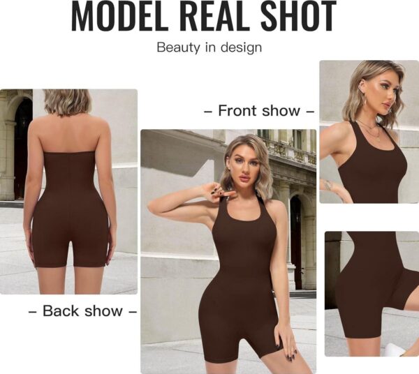 VUTRU Womens Sexy One Piece Tank Top Sleeveless Backless Bodycon Shorts Jumpsuits Bodysuit Catsuit Ribbed Sports Romper - Image 6