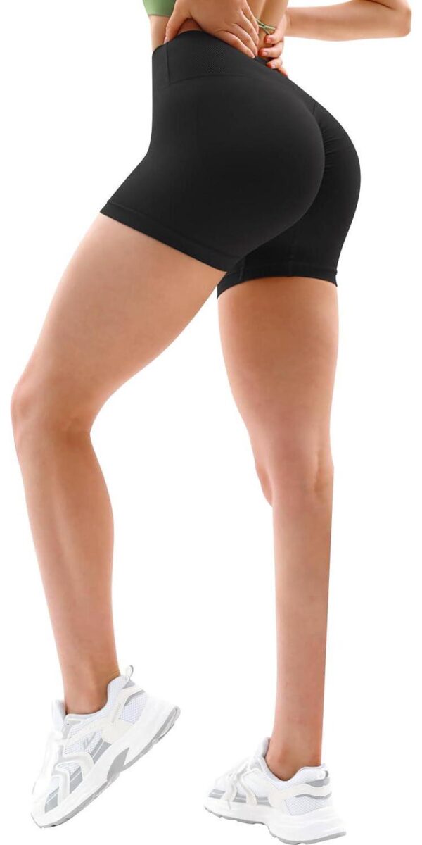 Vertvie Women's Workout Gym Shorts Booty V Cross Spandex Yoga Biker Shorts Scrunch Butt High Waisted Athletic Leggings - Image 3