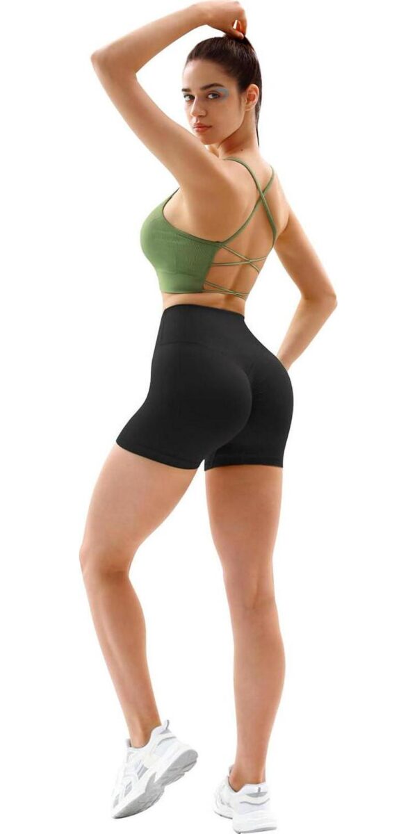 Vertvie Women's Workout Gym Shorts Booty V Cross Spandex Yoga Biker Shorts Scrunch Butt High Waisted Athletic Leggings - Image 5