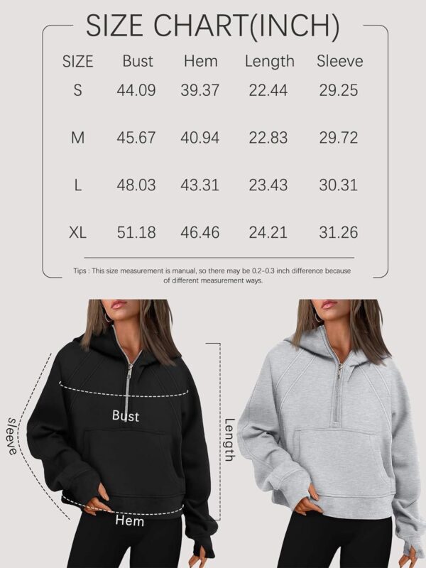WYNNQUE Womens Quarter Zip Pullover Cropped Hoodies Long Sleeve Fleece Half Zip Sweatshirts Fall Outfits Clothes - Image 6