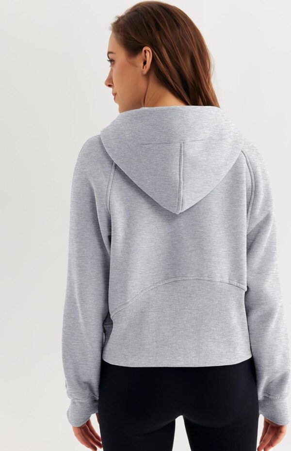 WYNNQUE Womens Quarter Zip Pullover Cropped Hoodies Long Sleeve Fleece Half Zip Sweatshirts Fall Outfits Clothes - Image 5