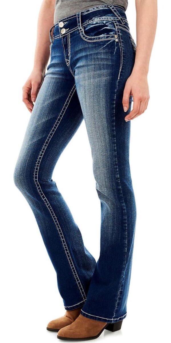 WallFlower Women's Luscious Curvy Bootcut Mid-Rise Insta Stretch Juniors Jeans (Standard and Plus)
