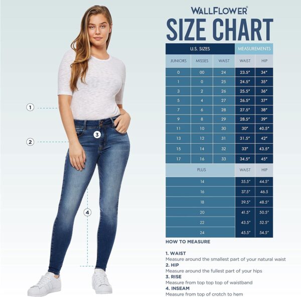 WallFlower Women's Luscious Curvy Bootcut Mid-Rise Insta Stretch Juniors Jeans (Standard and Plus) - Image 5