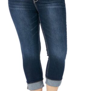 WallFlower Women's Luscious Curvy 23.5'' Crop Mid-Rise Insta Stretch Juniors (Standard and Plus)