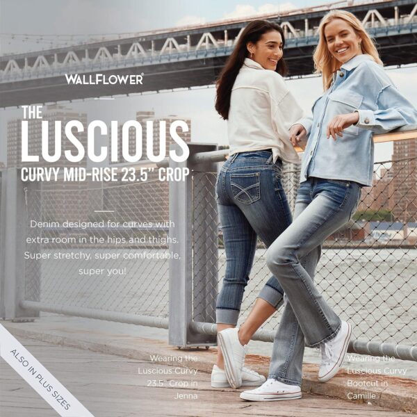 WallFlower Women's Luscious Curvy 23.5'' Crop Mid-Rise Insta Stretch Juniors (Standard and Plus) - Image 8