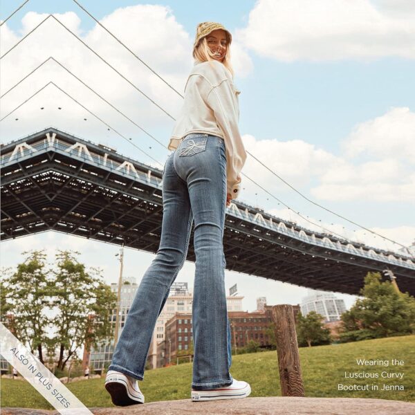 WallFlower Women's Luscious Curvy Bootcut Mid-Rise Insta Stretch Juniors Jeans (Standard and Plus) - Image 9