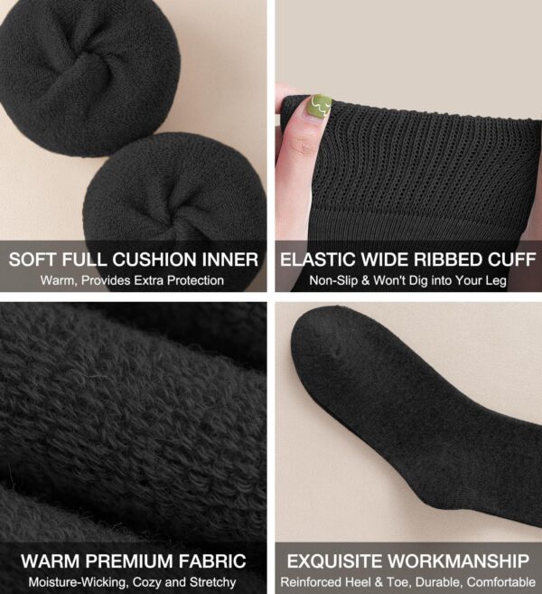 Warm Socks for Women (Knee High) Thermal Boot Socks for Winter, Running, Hiking, Gifts, Thick Socks for Cold Weather - Image 3