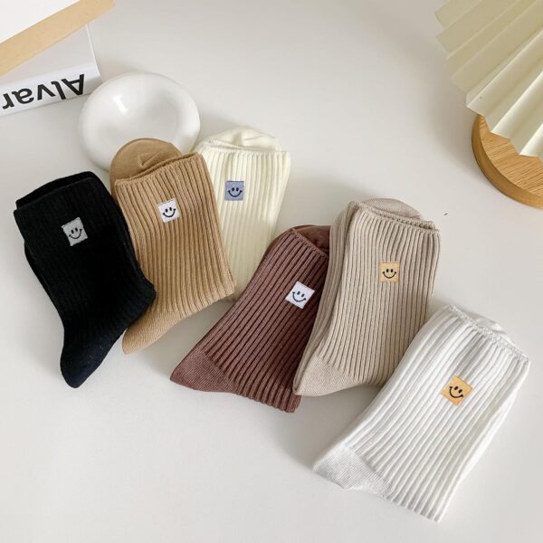 Women Cute Ankle Socks (5 Pairs) Aesthetic Ruffle Socks Neutral Cotton Socks for Women Granola Girls Size 5-8 - Image 2