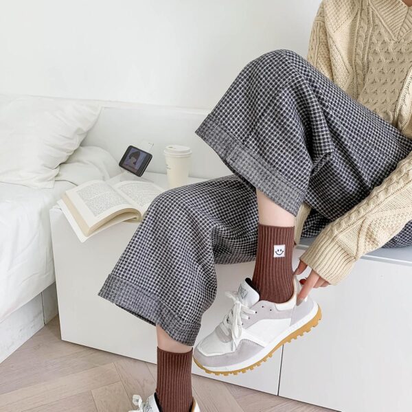 Women Cute Ankle Socks (5 Pairs) Aesthetic Ruffle Socks Neutral Cotton Socks for Women Granola Girls Size 5-8 - Image 5