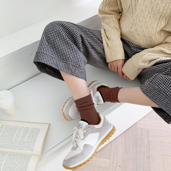 Women Cute Ankle Socks (5 Pairs) Aesthetic Ruffle Socks Neutral Cotton Socks for Women Granola Girls Size 5-8 - Image 6