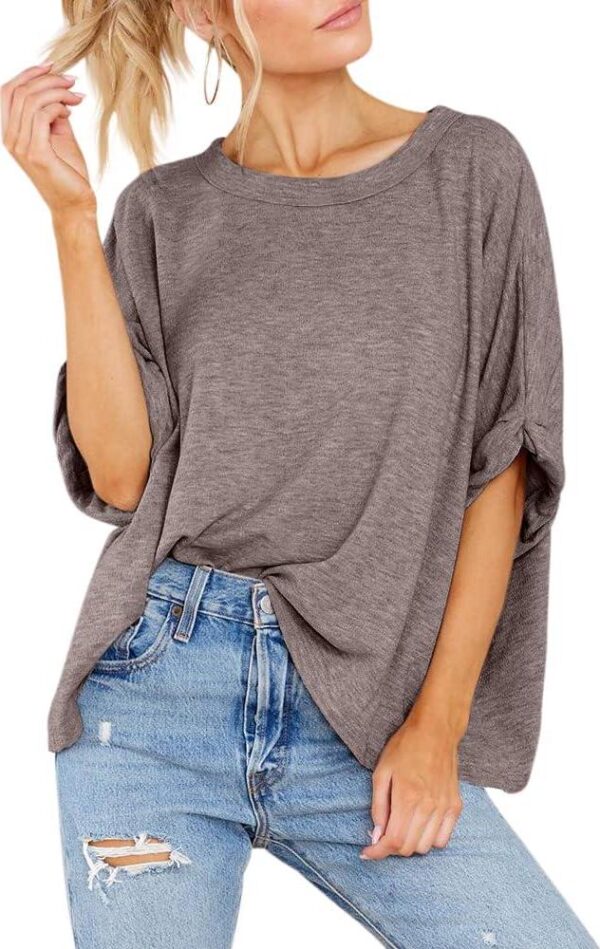 Women Oversized T-Shirt Summer Casual Short Sleeve Loose Tee Tops - Image 3