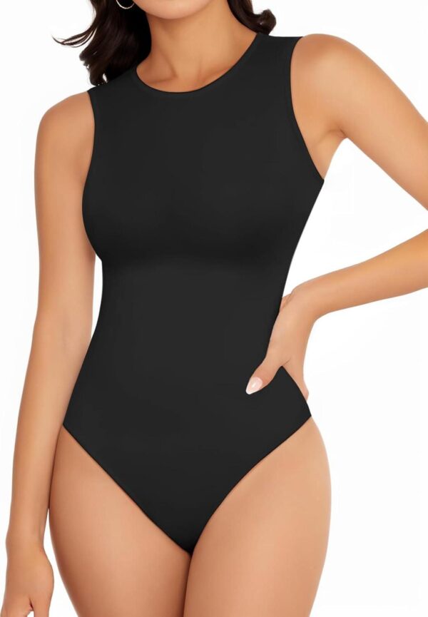 Women's Crew Neck Sleeveless Bodysuits Racerback Halter Tank Top Body Suits for Women