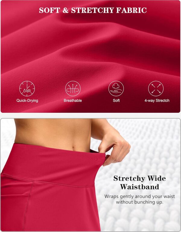 Women's Golf Skirts Skort 4 Side Pockets High Waisted Stretchy Tennis Skirt with Short Athletic Casual - Image 5