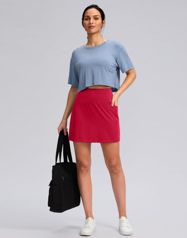 Women's Golf Skirts Skort 4 Side Pockets High Waisted Stretchy Tennis Skirt with Short Athletic Casual - Image 6