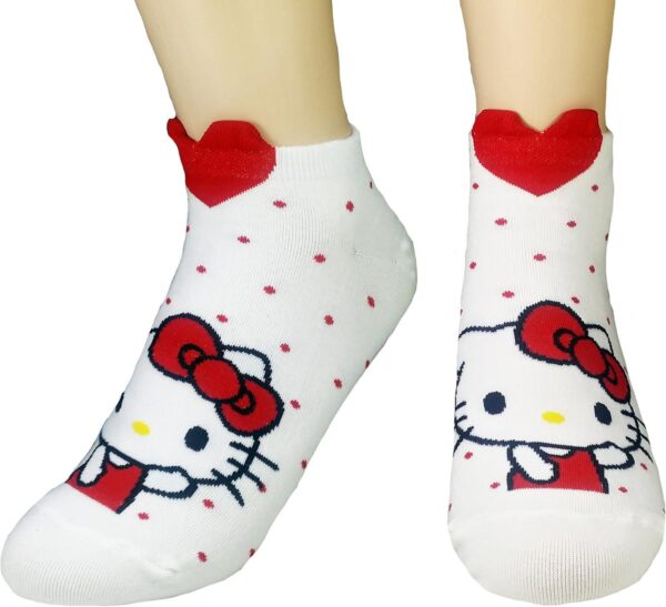 Women's Hello Kitty Cute Cotton Blend Ankle Socks Set, Lovely Kitty, One Size - Image 3