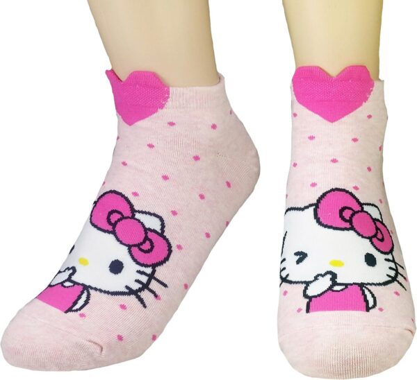 Women's Hello Kitty Cute Cotton Blend Ankle Socks Set, Lovely Kitty, One Size - Image 4