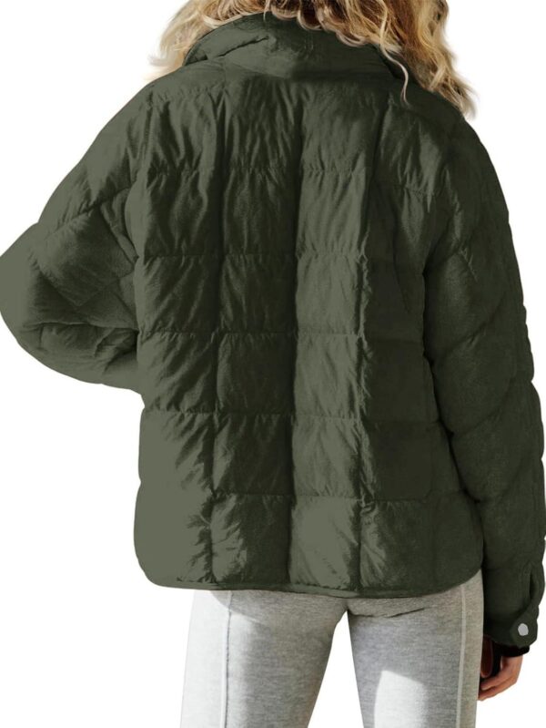 Women's Lightweight Down Coat Long Sleeve Full Zipper Oversized Packable Short Puffer Jackets - Image 4