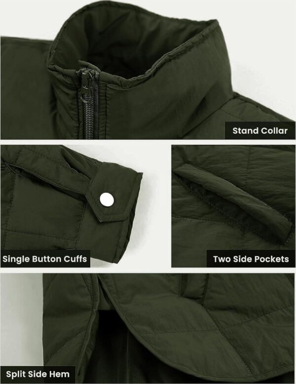 Women's Lightweight Down Coat Long Sleeve Full Zipper Oversized Packable Short Puffer Jackets - Image 6