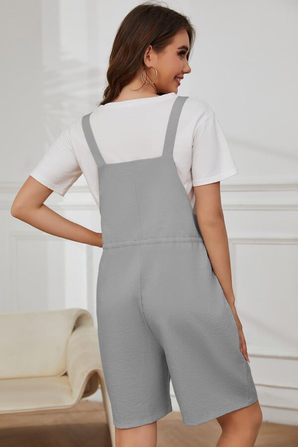 Women's Short Overalls Casual Summer Sleeveless Rompers Loose Adjustable Strap Jumpsuits with Pockets - Image 3