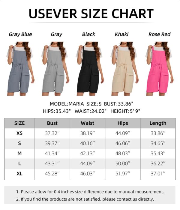 Women's Short Overalls Casual Summer Sleeveless Rompers Loose Adjustable Strap Jumpsuits with Pockets - Image 6