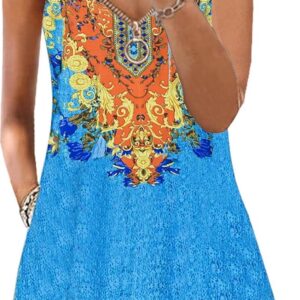 Women's Summer Dresses 2024 Casual Sleeveless V Neck Loose Cover Up Beach Sundresses with Pockets