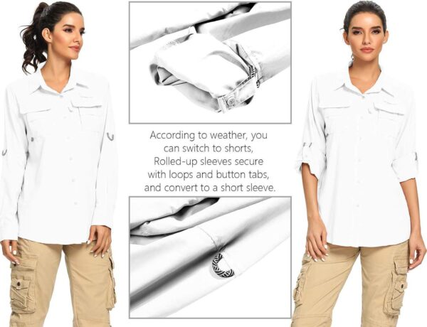 Women's UPF 50+ UV Sun Protection Safari Shirt, Long Sleeve Outdoor Cool Quick Dry Fishing Hiking Gardening Shirts - Image 4
