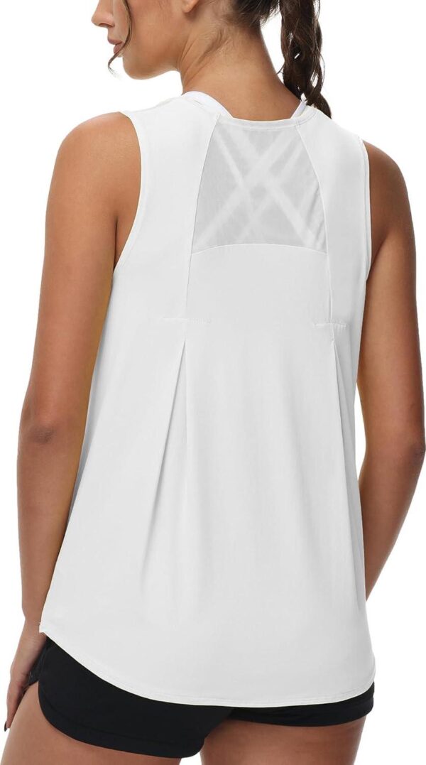 Women's Workout Tops for Women Mesh Sleeveless Yoga Shirts Athletic Running Tank Tops Cool-Dry Gym Shirts