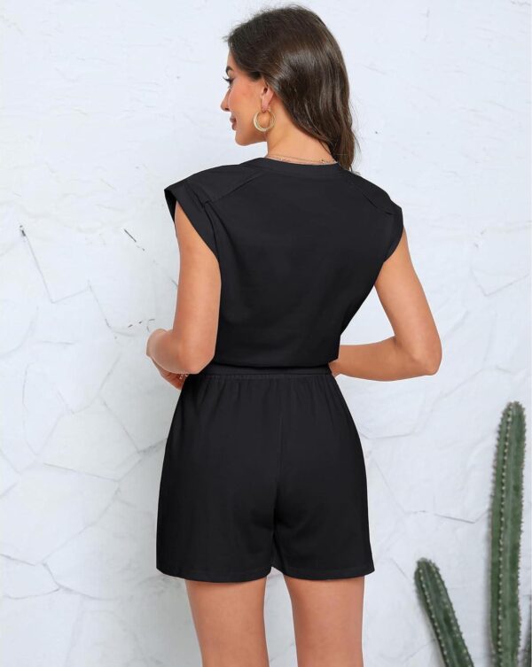 Womens 2 Piece Outfits Summer Shorts Sets Ribbed Knit Lounge Set Sleeveless High Waisted Pants Tracksuit - Image 5