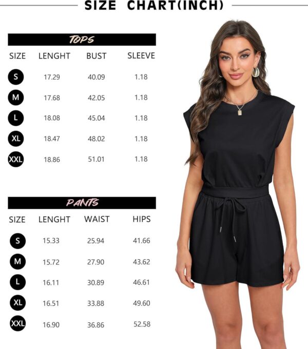Womens 2 Piece Outfits Summer Shorts Sets Ribbed Knit Lounge Set Sleeveless High Waisted Pants Tracksuit - Image 7