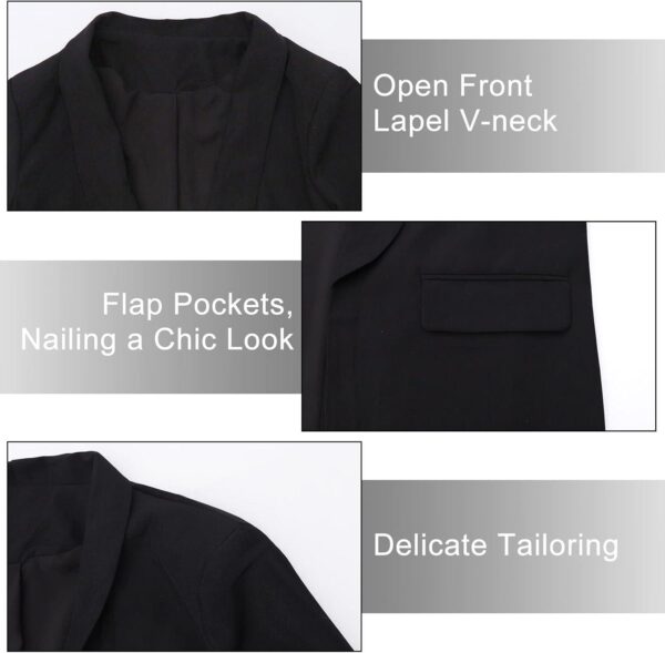 Womens Casual Blazers Long Sleeve Fashion Suit Jacket Open Front Lapel Collar Cardigan - Image 5