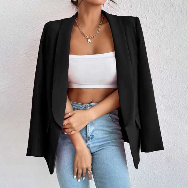 Womens Casual Blazers Long Sleeve Fashion Suit Jacket Open Front Lapel Collar Cardigan - Image 3