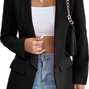 Womens Casual Blazers Long Sleeve Fashion Suit Jacket Open Front Lapel Collar Cardigan