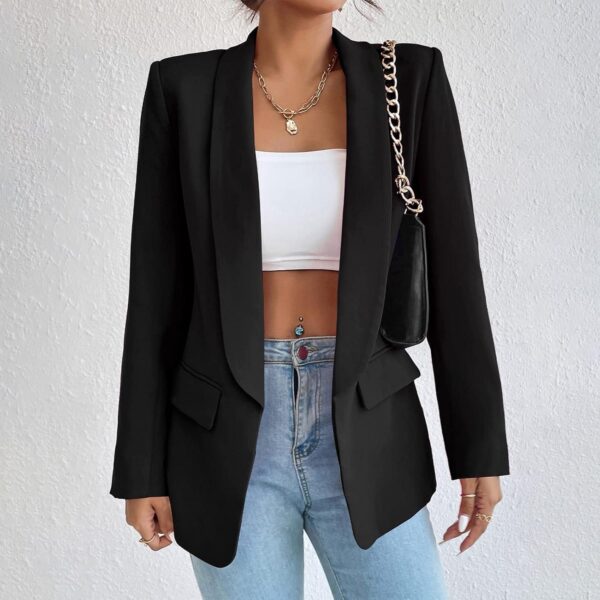 Womens Casual Blazers Long Sleeve Fashion Suit Jacket Open Front Lapel Collar Cardigan - Image 7