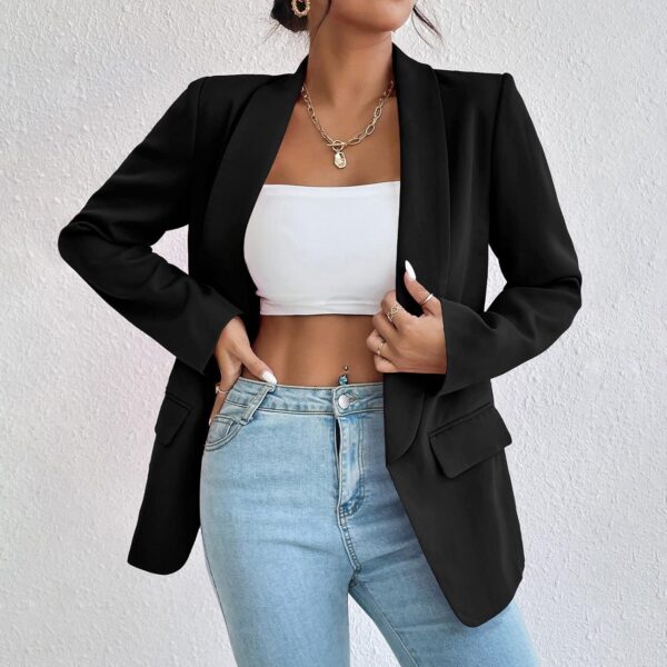 Womens Casual Blazers Long Sleeve Fashion Suit Jacket Open Front Lapel Collar Cardigan - Image 6