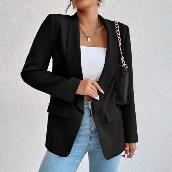 Womens Casual Blazers Long Sleeve Fashion Suit Jacket Open Front Lapel Collar Cardigan - Image 2
