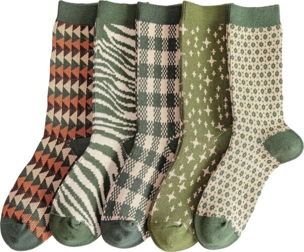 Womens Colorful Crew Socks, Novelty Fashion Casual for Women, Assorted Pack